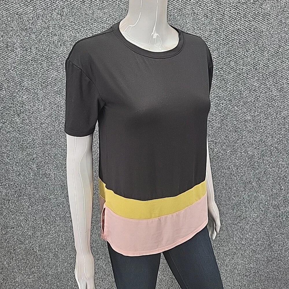 Cuddl Duds Womens Everyday Cozy Color Blocked Pajama Top Petite X-Small Size